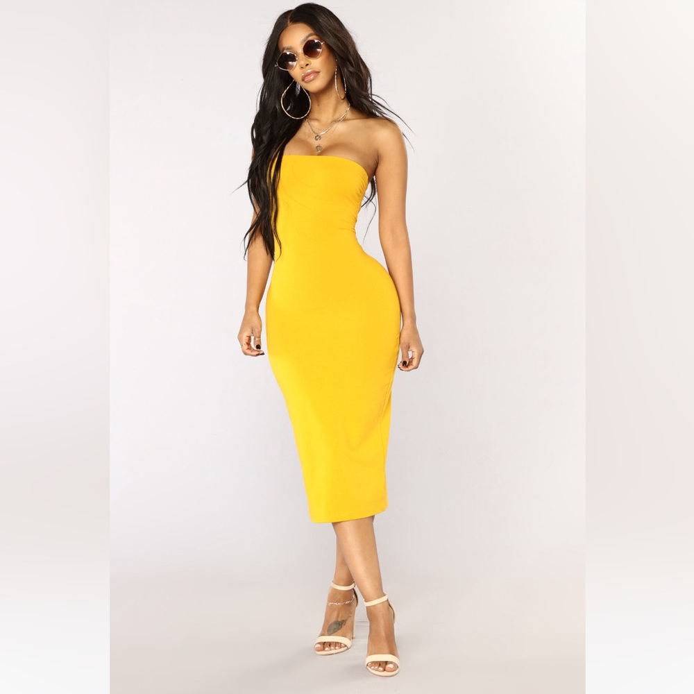 Rhianna Tube Dress - Mustard